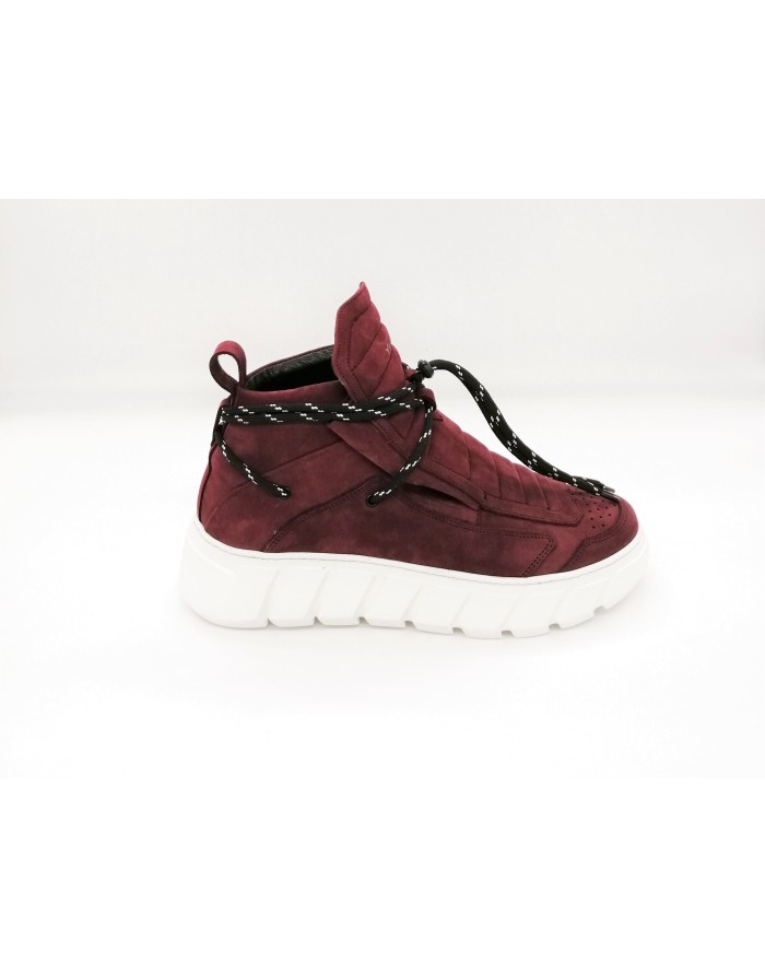 YLATI ULISSE 1,POLACCO IN NABUK COLORE BORDO',FONDO ZEPPA GOMMA DENTATA EXTRA LIGHT COLORE BIANCO