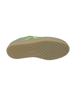 TAMARIS SNEAKER LACCI IN NABUK SPIGATO E CAMOSCIO COLORE VERDE ACQUA CON RIPORTI FLUO E TOPPONCINO IN VITELLO BIANCO, FONDO GOM