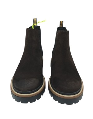 AMBITIOUS BEATLES LISCIO IN CAMOSCIO INGRASSATO COLORE T.MORO, GUARDOLO CUOIO, TOPPONCINO GOMMATO NERO, FONDO GOMMA CARRO