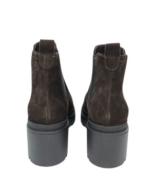 TAMARIS BEATLES LISCIO IN CAMOSCIO INGRASSATO COLORE T.MORO, ELASTICI IN TINTA, FONDO GOMMA ROCCIA, TACCO 6CM CON PLATEAU