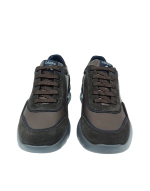 CALLAGHAN SNEAKER LACCI IN VITELLO E CAMOSCIO COLORE CAFFE'/MARRONE, FONDO GOMMA EXTRA LIGHT CON AMMORTIZZATORE AL TALLONE