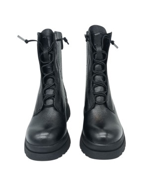 TAMARIS ANFIBIO LISCIO CON ELASTICI E LAMPO LATERALE, TOMAIA IN VITELLO BOTTALATO COLORE NERO, FONDO GOMMA CARRO 5CM