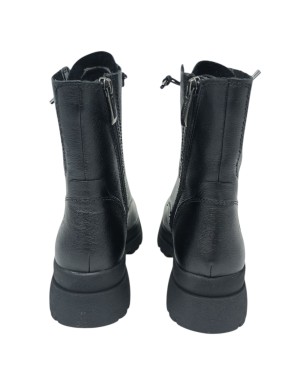 TAMARIS ANFIBIO LISCIO CON ELASTICI E LAMPO LATERALE, TOMAIA IN VITELLO BOTTALATO COLORE NERO, FONDO GOMMA CARRO 5CM