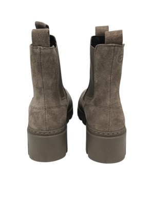 TAMARIS BEATLES LISCIO IN CAMOSCIO COLORE TAUPE, ELASTICI IN TINTA, FONDO GOMMA EXTRA LIGHT 5,5 CM