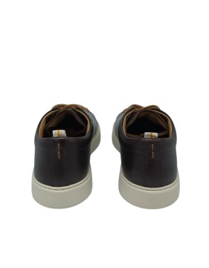 AMBITIOUS SNEAKER LACCI IN VITELLO COLORE T.MORO CON LACCIO IN CONTRASTO, FONDO GOMMA