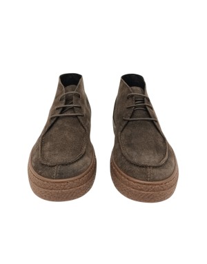 KEBO POLACCO LACCI CON VASCHETTA, TOMAIA IN CAMOSCIO INGRASSATO COLORE T.MORO, FONDO GOMMA