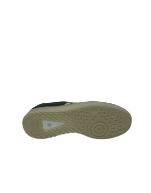 BACK 70 BOSTON SNEAKER LACCI IN VITELLO E CAMOSCIO COLORE VERDE OLIVA-AVORIO, FONDO GOMMA