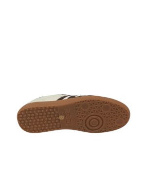 BACK 70 CLOUD SNEAKER LACCI IN VITELLO E CAMOSCIO COLORE MILK-COFFEE, FONDO GOMMA MIELE