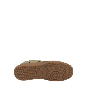 BACK 70 CLOUD SNEAKER LACCI IN CAMOSCIO, TEDDY E VITELLO COLORE BEIGE-COFFEE, FONDO GOMMA 3CM