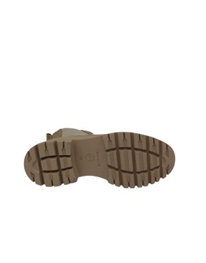 TAMARIS STIVALETTO IN CAMOSCIO INGRASSATO COLORE CAMEL, LAMPO ED ELASTICO LATERALE, FONDO GOMMA CARRO, TACCO 5CM