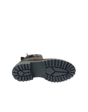 MJUS STIVALETTO LISCIO IN CAMOSCIO INGRASSATO COLORE CAFFE', LAMPO LATERALE, FIBBIETTA CON ELASTICO LATO ESTERNO, FONDO GOMMA, 