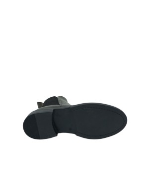 MJUS BEATLES LISCIO IN VITELLO COLORE ERDE OLIVA, ELASTICI LATERALI NERI, FONDO GOMMA, TACCO 3CM