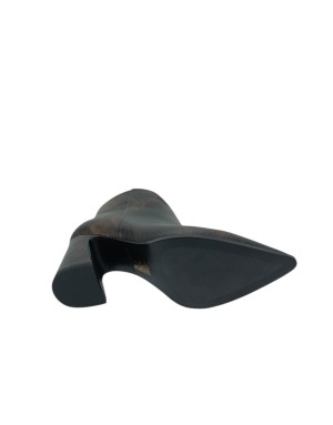 BRUNO PREMI, TRONCHETTO/TEXANINO IN VITELLO LAME' COLORE BRONZO, LAMPO LATERALE, TACCO FASCIATO 7CM, FONDO GOMMA