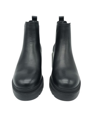 TAMARIS BEATLES LISCIO IN VITELLO COLORE NERO, ELASTICI IN TINTA, FONDO GOMMA ROCCIA, TACCO 6CM CON PLATEAU