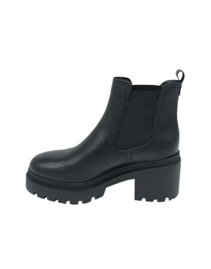 TAMARIS BEATLES LISCIO IN VITELLO COLORE NERO, ELASTICI IN TINTA, FONDO GOMMA ROCCIA, TACCO 6CM CON PLATEAU