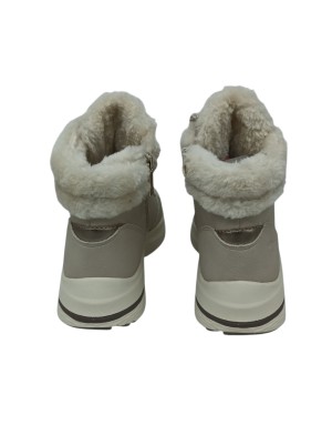 TAMARIS POLACCO/PEDULA IN DUO-TEX COLORE AVORIO, LACCIO E LAMPO LATERALE, FODERA LANA, FONDO GOMMA EXTRA LIGHT 4CM