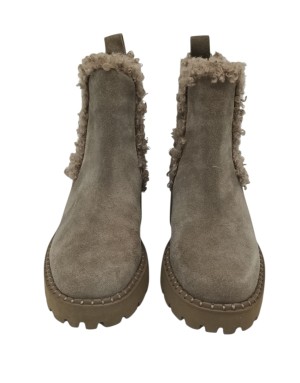 TOSCA BLU BEATLES LISCIO IN CAMOSCIO INGRASSATO COLORE FANGO, PROFILI IN LANA IN TINTA, FONDO MICRO CARRO, TACCO 7CM