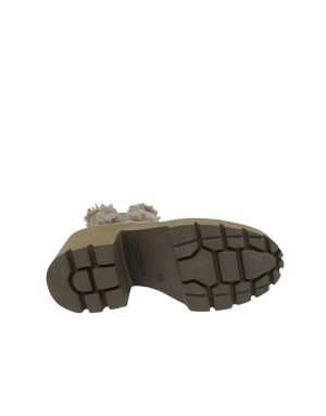 TOSCA BLU BEATLES LISCIO IN CAMOSCIO INGRASSATO COLORE FANGO, PROFILI IN LANA IN TINTA, FONDO MICRO CARRO, TACCO 7CM