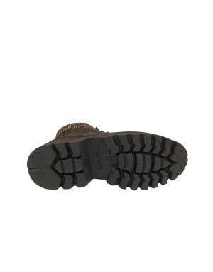 TOSCA BLU POLACCO LISCIO IN CAMOSCIO INGRASSATO COLORE T.MORO CON COLLARINO STRASSATO BRONZO, LACCIO E LAMPO LATERALE, FONDO GO