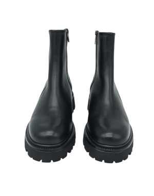 VSL STIVALETTO LISCIO IN VITELLO COLORE NERO, LAMPO LATERALE, FONDO GOMMA CARRO 5CM