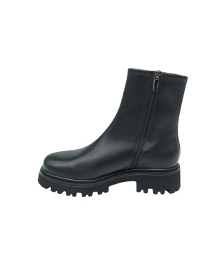 VSL STIVALETTO LISCIO IN VITELLO COLORE NERO, LAMPO LATERALE, FONDO GOMMA CARRO 5CM