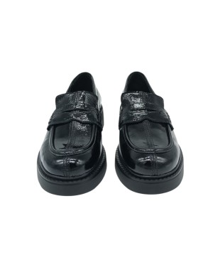 VSL MOCASSINO CON VASCHETTA, TOMAIA IN NAPLAK COLORE NERO, FONDO GOMMA 4CM