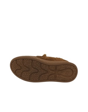 LORENZO MARI MOCASSINO IN CAMOSCIO INGRASSATO COLORE CUOIO CON NAPPINE IN VITELLO MORO, FODERA INTERNA IN MONTONE, FONDO GOMMA 