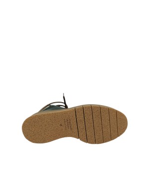 CATERINA C POLACCO/PEDULA IN NAPLAK COLORE VERDE BOSCO CON LINGUETTA CON PELLICCIOTTO BEIGE, TOPPONCINO IN VITELLO BIANCO, GUAR