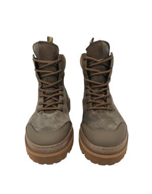 AMBITIOUS POLACCO STRINGATO IN VITELLO E CAMOSCIO INGRASSATO COLORE TAUPE, FONGO GOMMA CARRO