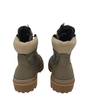 AMBITIOUS POLACCO STRINGATO IN VITELLO E CAMOSCIO INGRASSATO COLORE TAUPE, FONGO GOMMA CARRO