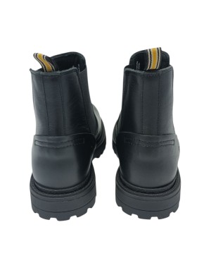 AMBITIOUS BEATLES LISCIO IN VITELLO INGRASSATO COLORE NERO, ELASTICI IN TINTA, FONDO GOMMA CARRO