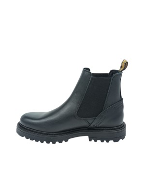 AMBITIOUS BEATLES LISCIO IN VITELLO INGRASSATO COLORE NERO, ELASTICI IN TINTA, FONDO GOMMA CARRO