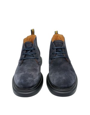 AMBITIOUS POLACCO STRINGATO LISCIO IN CAMOSCIO INGRASSATO COLORE BLU/NAVY, FONDO GOMMA EXTRA LIGHT