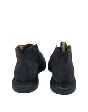 AMBITIOUS POLACCO STRINGATO LISCIO IN CAMOSCIO INGRASSATO COLORE BLU/NAVY, FONDO GOMMA EXTRA LIGHT