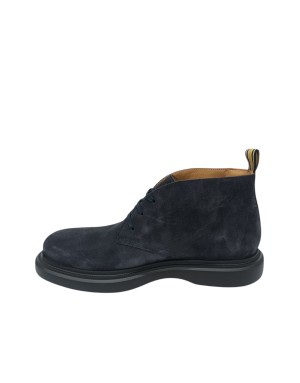 AMBITIOUS POLACCO STRINGATO LISCIO IN CAMOSCIO INGRASSATO COLORE BLU/NAVY, FONDO GOMMA EXTRA LIGHT