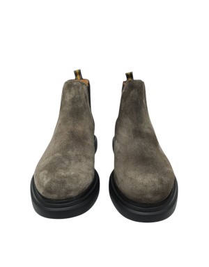 AMBITIOUS BEATLES LISCIO IN CAMOSCIO INGRASSATO COLORE TAUPE, ELASTICI T.MORO, FONDO GOMMA EXTRA LIGHT