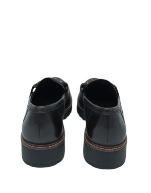 TAMARIS MOCASSINO CON VASCHETTA, TOMAIA IN VITELLO COLORE T.MORO, MORSETTO LACCATO IN TINTA, FONDO GOMMA CARRO , TACCO 4CM