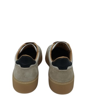 VOILE BLANCHE MIND 02 SNEAKER LACCI IN VITELLO E CAMOSCIO COLORE BEIGE/LATTE CON PROFILI NERI, FONDO GOMMA MIELE