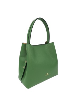 CUOIERIA FIORENTINA BORSA/SECCHIELLO GRANDE IN VITELLO BOTTALATO COLORE VERDE ALOE, TRACOLLA REGOLABILE