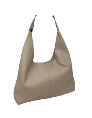 MY- BEST BAG BORSA/SACCA GRANDE IN VITELLO BOTTALATO COLORE BEIGE, MANICO/TRACOLLA A SPALLA CON ACCESSORIO IN ACCIAIO