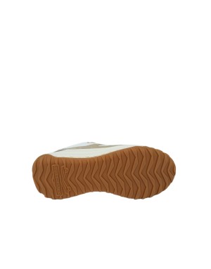 VOILE BLANCHE CLUB ACT W SNEAKER LACCI IN TESSUTO TECNICO BIANCOCON RIPORTI IN CAMOSCIO BEIGE-CIPRIA E LAMINATO PLATINO, FONDO 