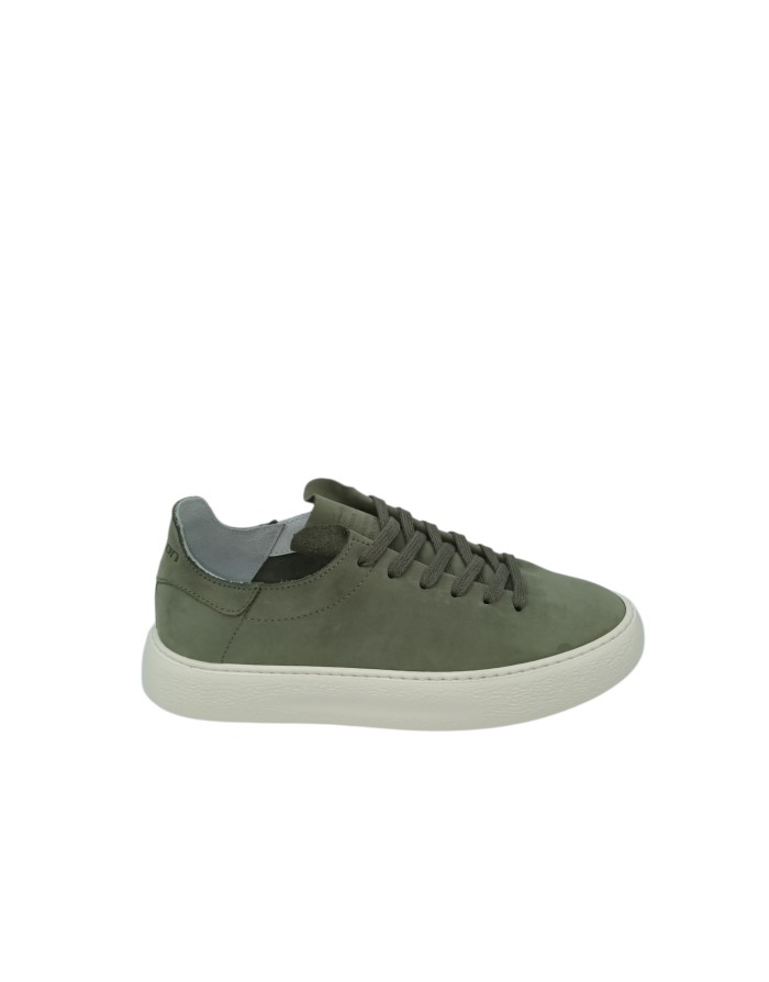 STOKTON SNEAKER LACCI IN CAMOSCIO SFODERATO COLORE VERDE SALVIA, FONDO GOMMA EXTRA LIGHT