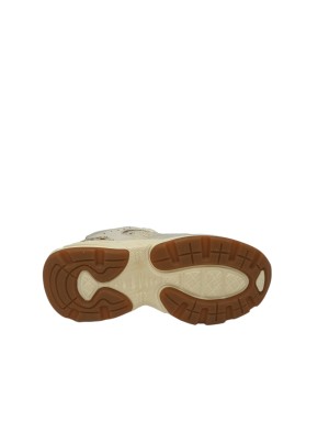 STOKTON SNEAKER LACCI IN CAMOSCIO COLORE BEIGE E RETE STRASSE IN TINTA, TOPPONCINO IN ANIMALIER, LACCIO IN CANAPA, FONDO GOMMA 