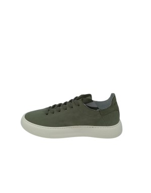 STOKTON SNEAKER LACCI IN CAMOSCIO SFODERATO COLORE VERDE SALVIA, FONDO GOMMA EXTRA LIGHT