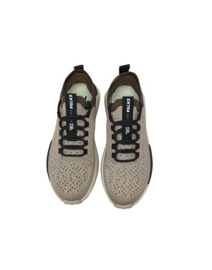 EXTR4 SNEAKER LACCI IN TESSUTO TECNICO COLORE CORDA CON PROFILO T.MORO, TOPPONCINO GOMMATO, FONDO GOMMA