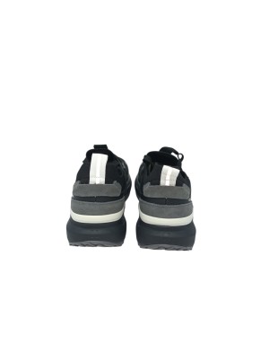 EXTR4 SNEAKER LACCI IN TESSUTO TECNICO COLORE NERO CON RIPORTI GOMMATI IN TINTA, FONDO GOMMA