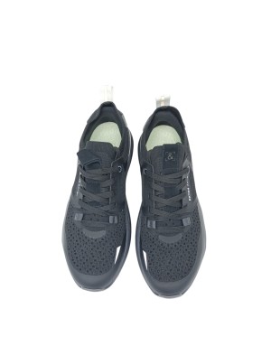 EXTR4 SNEAKER LACCI IN TESSUTO TECNICO COLORE NERO CON RIPORTI GOMMATI IN TINTA, FONDO GOMMA