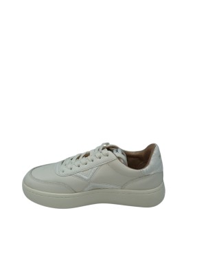SMITH X SNEAKER LACCI IN VITELLO BOTTALATO COLORE AVORIO CON RIPORTI IN VITELLO BIANCO, FONDO GOMMA 4CM