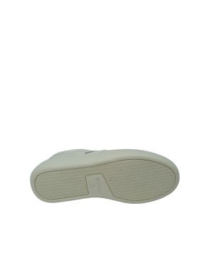 SMITH X SNEAKER LACCI IN VITELLO BOTTALATO COLORE AVORIO CON RIPORTI IN VITELLO BIANCO, FONDO GOMMA 4CM