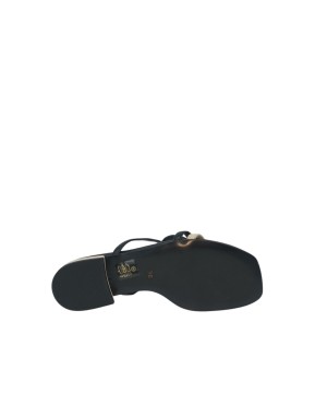 EXE' SABOT SPUNTATO IN VITELLO  COLORE NERO-BEIGE, FONDINO GOMMA, TACCO 2,5CM